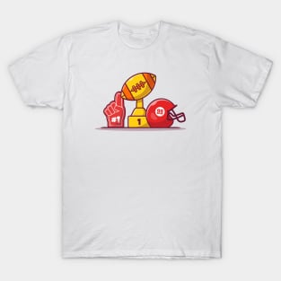 Helmet And Rugby Ball Trophy T-Shirt